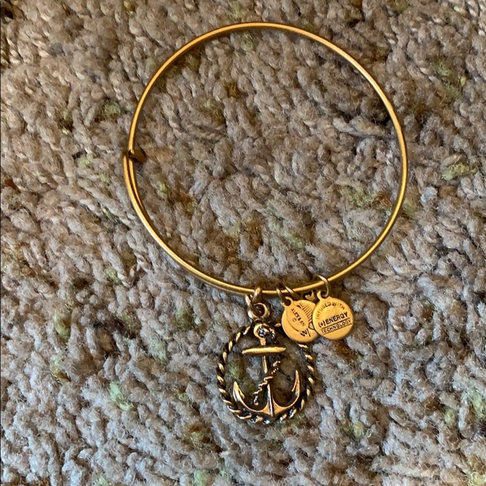 Alex and Ani bracelet with anchor in gold